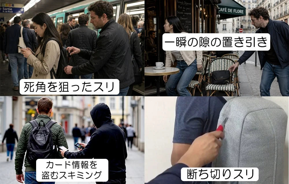 様々な手口の窃盗や盗難被害の事例