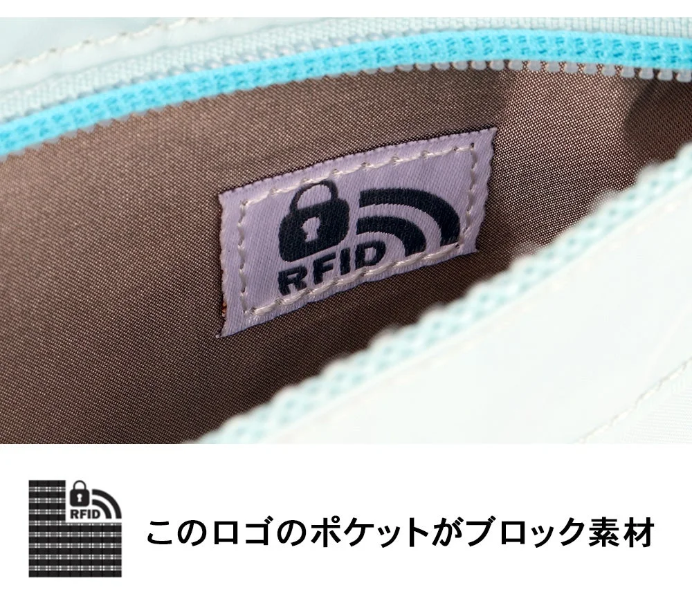 RFIDブロック素材を使用したポケット