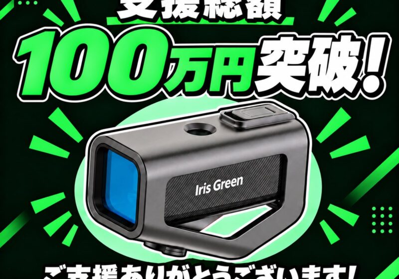 支援総額100万円突破！200万円達成で限定特典キャンペーンを解禁予定。路面投影型次世代サイクリングHUD「Iris Green」、最大38％OFFの先行販売を実施中